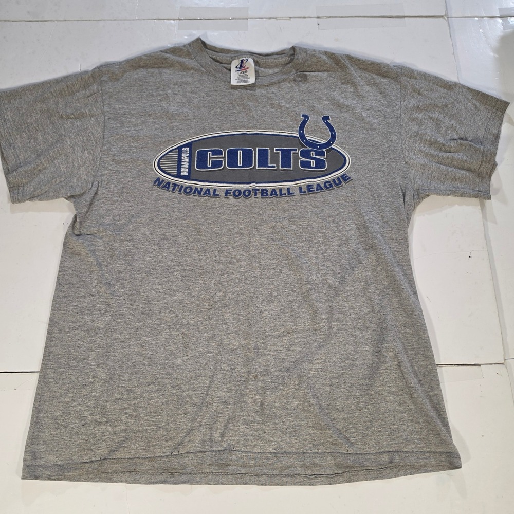 Vtg 90s Logo Athletic Indianapolis Colts T-Shirt Mens L Gray NFL Football Tee